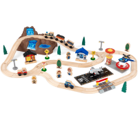 Set Trenulete Bucket Top Mountain cu aeroport si heliport Train Kidkraft Set Trenulete Bucket Top Mountain cu aeroport si heliport Train Kidkraft